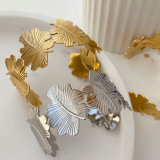 Stainless steel chunky leaf cuff