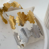 Stainless steel chunky leaf cuff