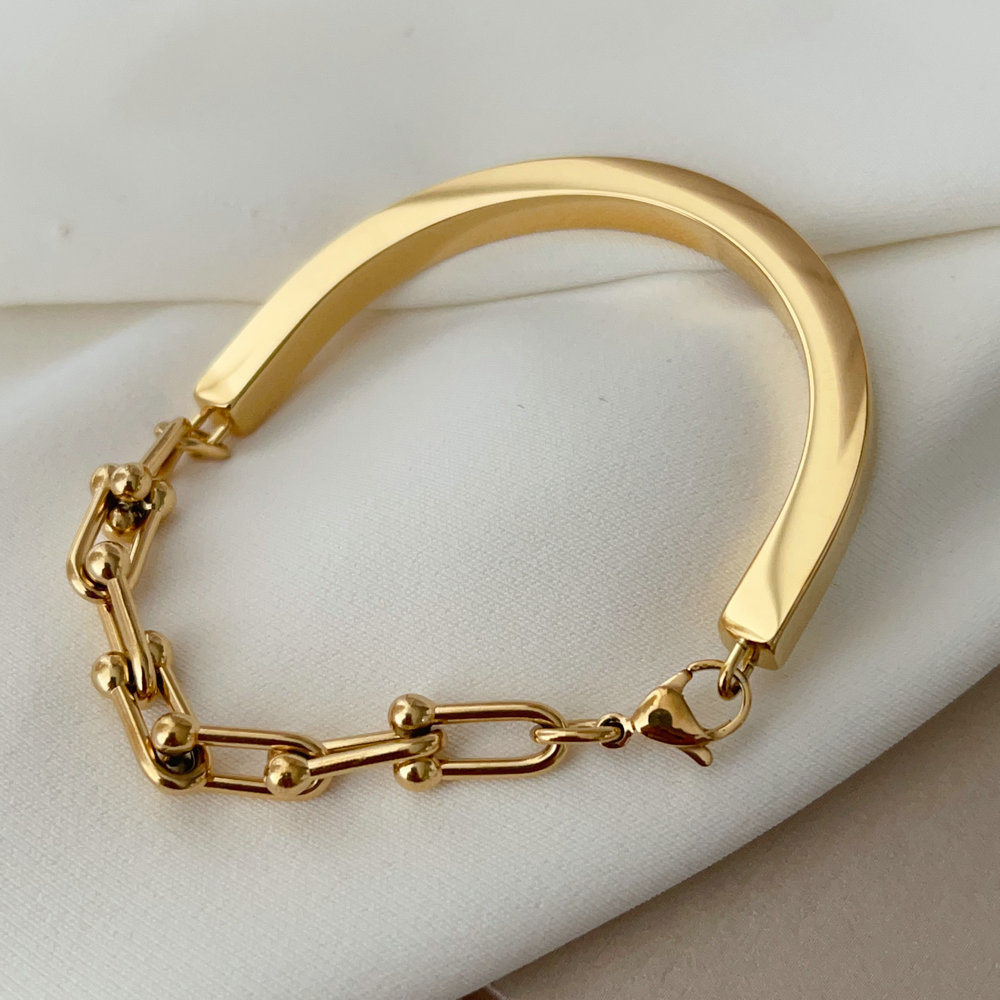 Stainless steel tiffini chain bracelet
