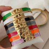 Stainless steel enamel bangle