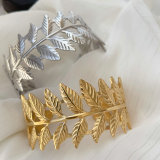 Stainless steel chunky leaf cuff
