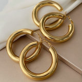 Stainless steel chunky hoop