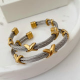 Stainless steel cross bangle