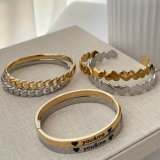 Stainless steel heart cuff