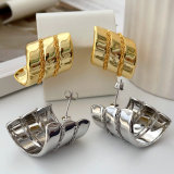 Metal chunky fat shape earrings