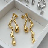 Metal leaf earrings