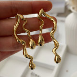 Metal leaf earrings