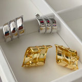 Metal chunky fat shape earrings