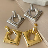 Metal square earrings