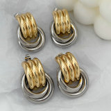 Two tone circle earrings