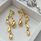 Metal leaf earrings