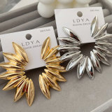 Metal sunflower earrings