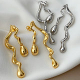 Metal leaf earrings