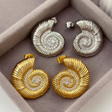 Pave snail earrings