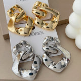 Metal chunky link chain earrings
