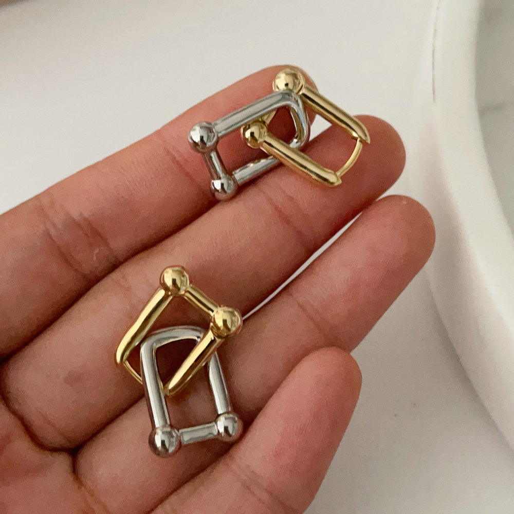 Horseshoe buckle earrings