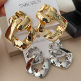 Metal chunky link chain earrings