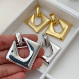 Metal square earrings