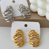 Metal chunky s shape earrings