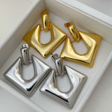 Metal square earrings