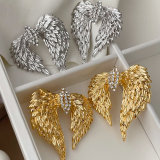 Chunky metal wing earrings