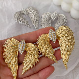 Chunky metal wing earrings