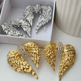 Chunky metal wing earrings