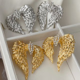 Chunky metal wing earrings
