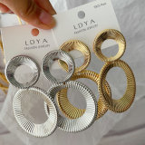 Chunky metal circle earrings