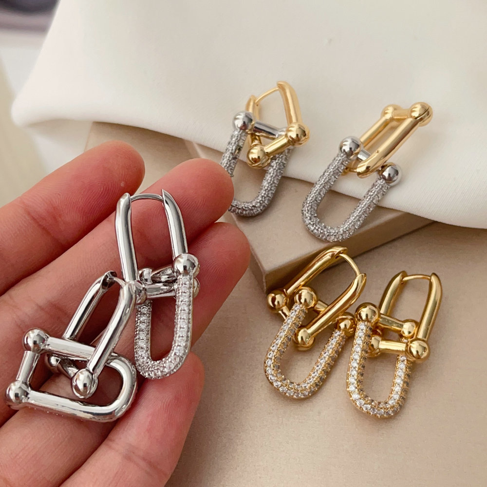 Horseshoe buckle earrings