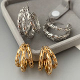 Metal chunky fan earrings