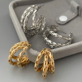 Metal chunky fan earrings