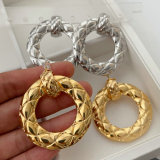 Chunky metal circle earrings