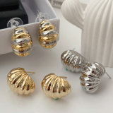 Two tone croissant earrings