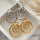 Metal chunky circle earrings