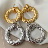Chunky metal circle earrings