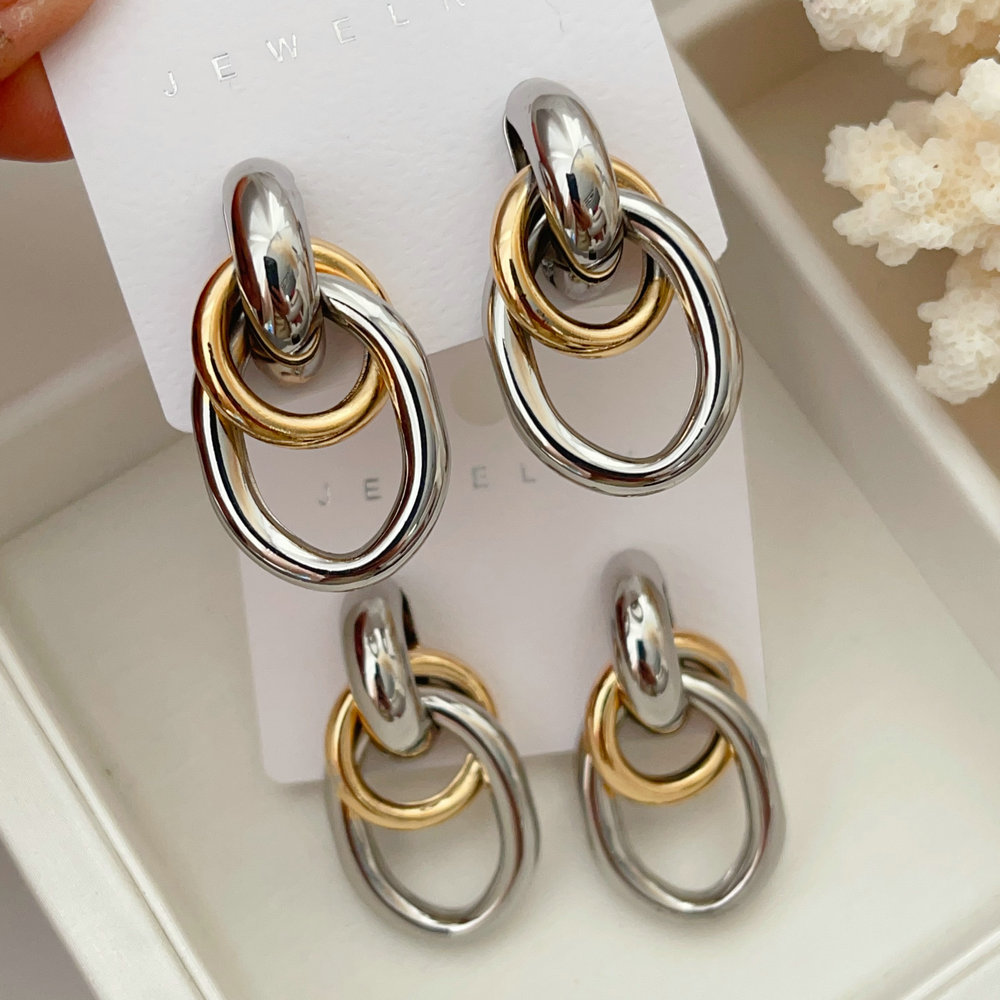 Two tone twist earrings