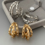 Metal chunky fan earrings