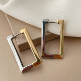Two tone square earrings
