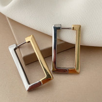 Two tone square earrings