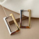 Two tone square earrings