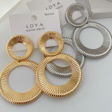Chunky metal circle earrings