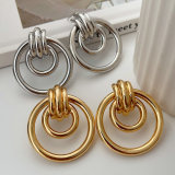 Metal chunky circle earrings