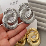 Chunky metal link chain earrings