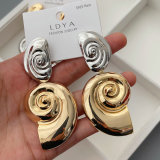 Metal chunky shell shape earrings