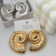 Metal chunky shell shape earrings