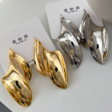 Metal chunky leaf earrings