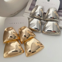 Metal chunky square earrings