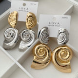 Metal chunky shell shape earrings