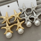 Star pearl earrings